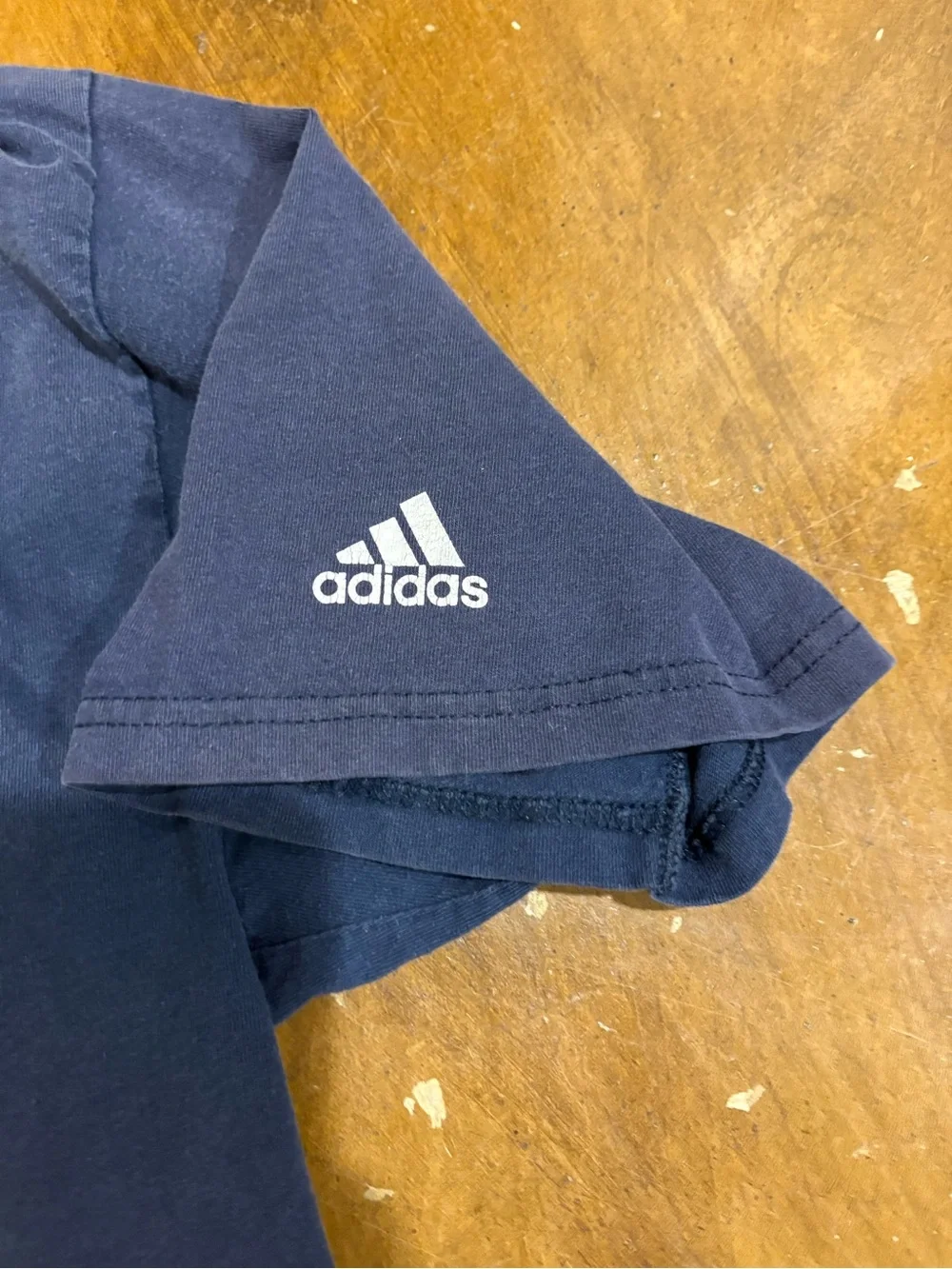 adidas Navy Georgia Tech Short Sleeve Tee with Yellow Logo
